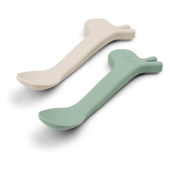 Cuillères en silicone Lalee - Set de 2 | Vert