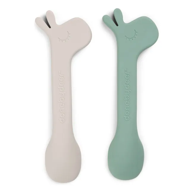 Cuillères en silicone Lalee - Set de 2 | Vert