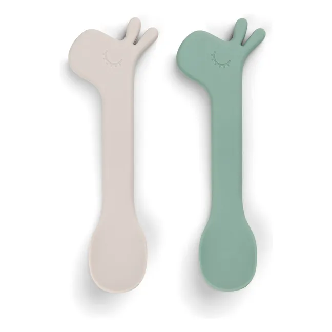 Cuillères en silicone Lalee - Set de 2 | Vert