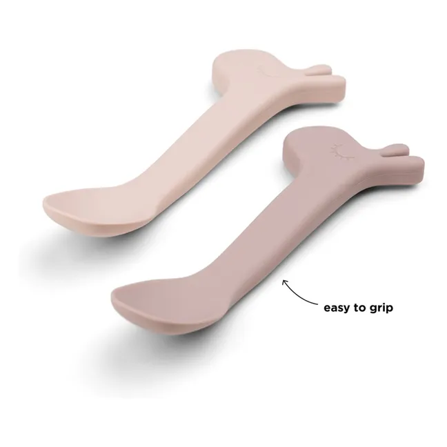 Cuillères en silicone Lalee - Set de 2 | Rose
