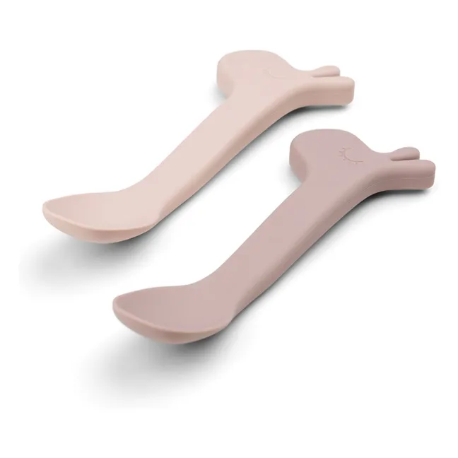 Cuillères en silicone Lalee - Set de 2 | Rose