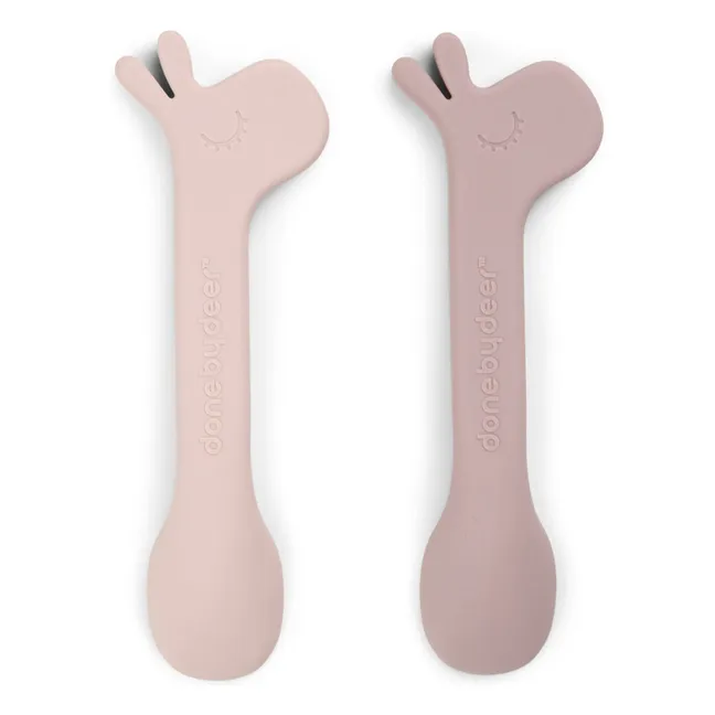 Cuillères en silicone Lalee - Set de 2 | Rose