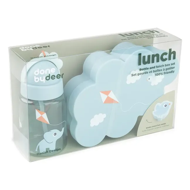 Snack boxes and water bottle | Light blue