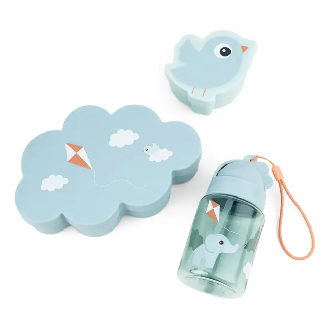 Snack boxes and water bottle | Light blue