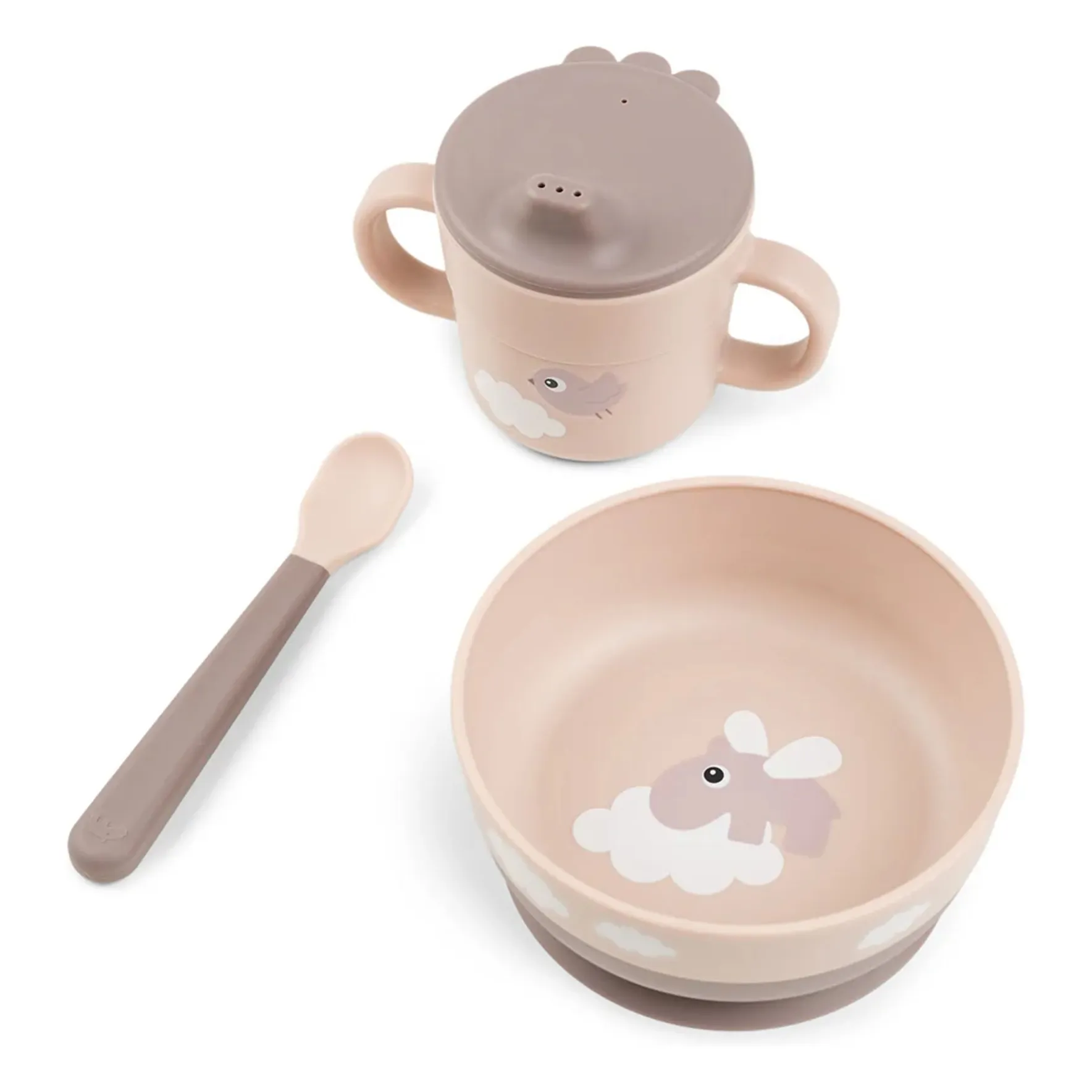 Done By Deer Peach Happy Clouds Meal Set