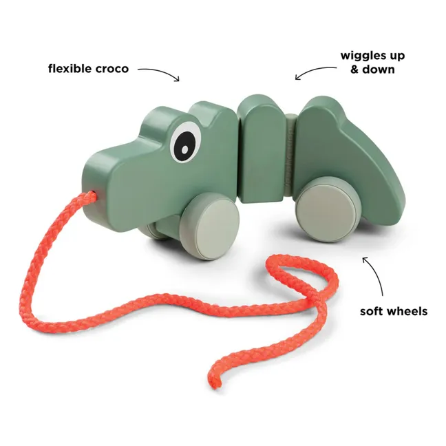 Croco pull-along toy | Green
