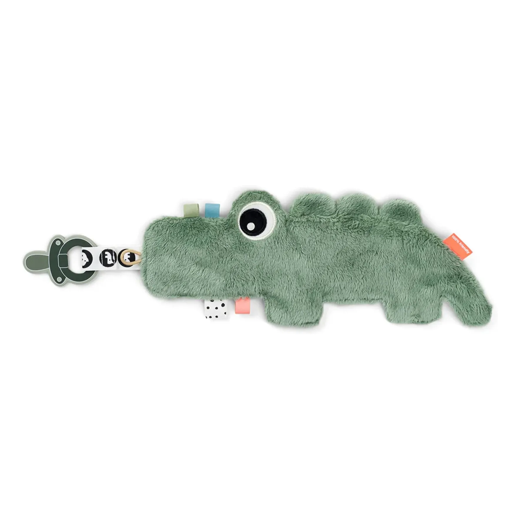 Done By Deer Green Croco Pacifier Clip