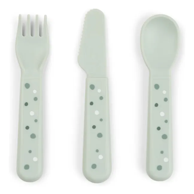 Couverts Happy Dots - Set de 3 | Sauge