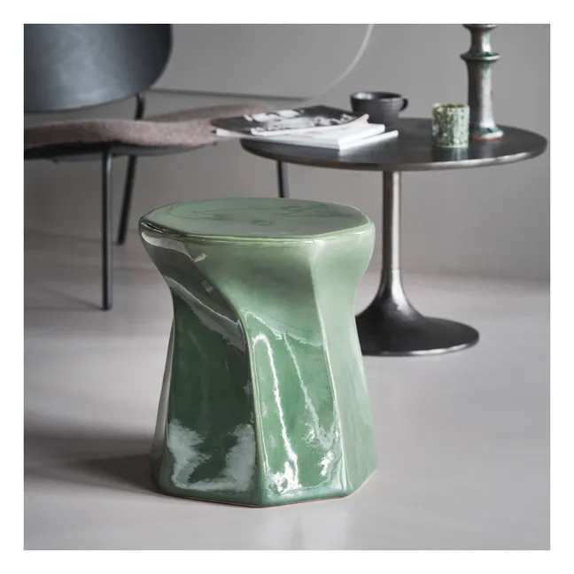 Lapo stoneware stool | Green