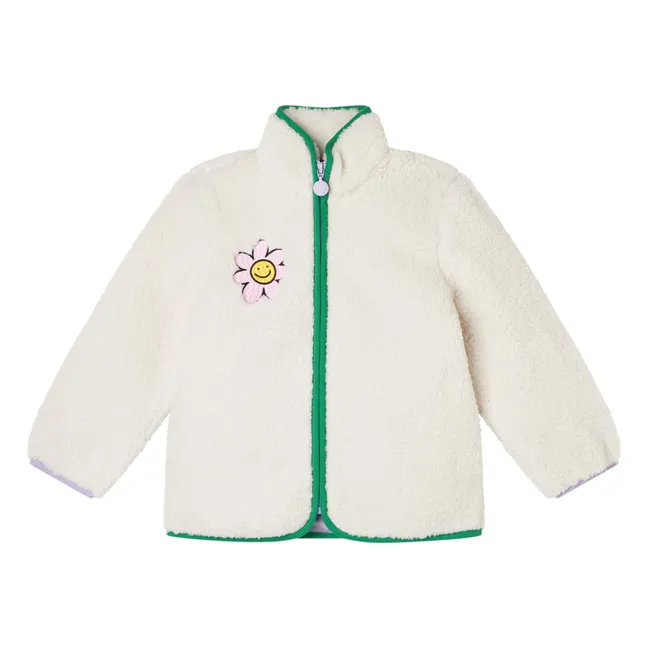 Giacca Sherpa a fiori | Avorio
