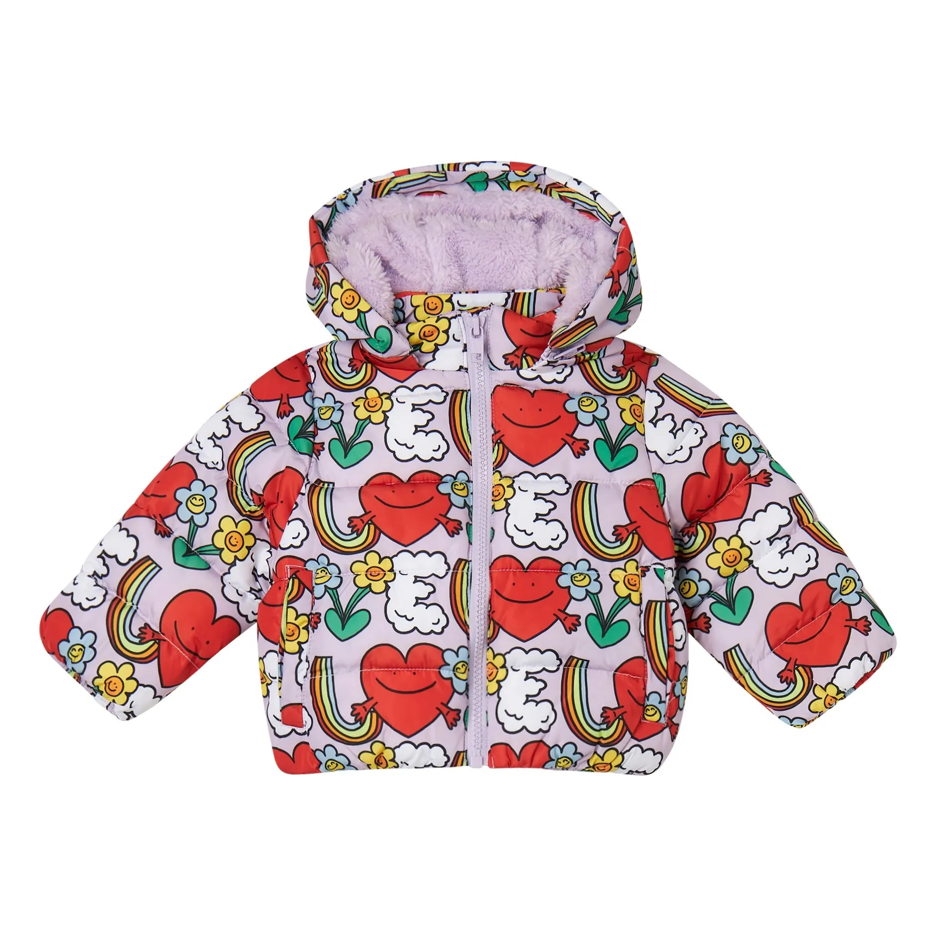 Stella Mccartney Kids Lilac Doudoune Hearts