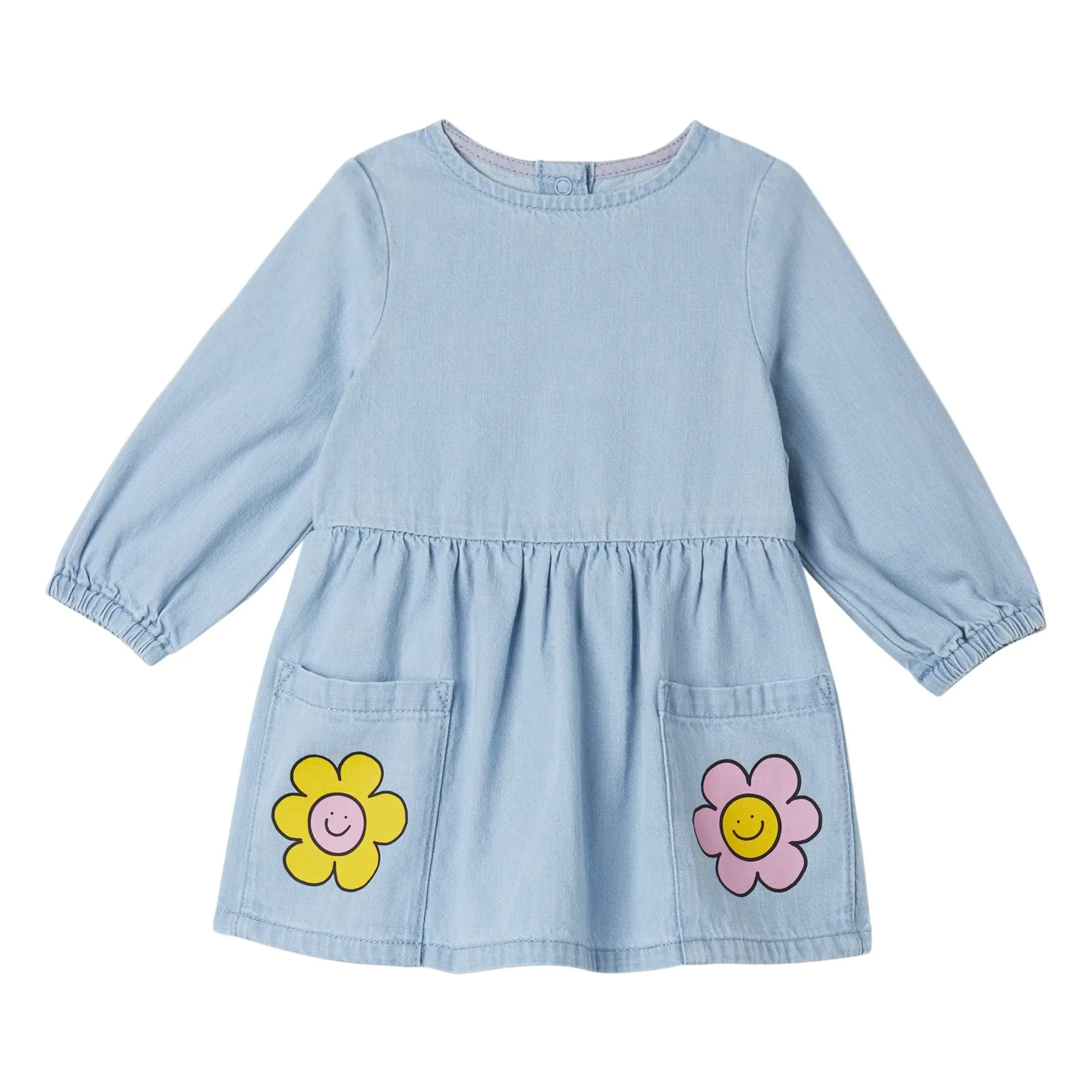 Stella Mccartney Kids Denim Blue Denim Flower Dress