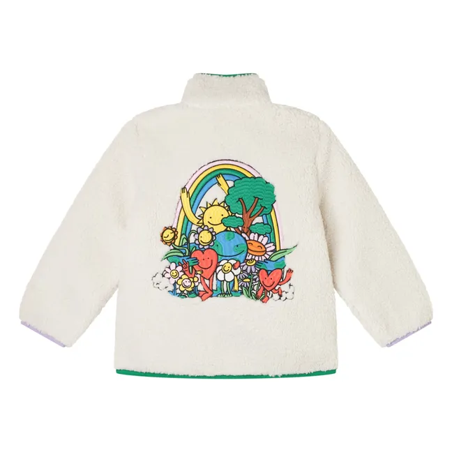 Giacca Sherpa a fiori | Avorio