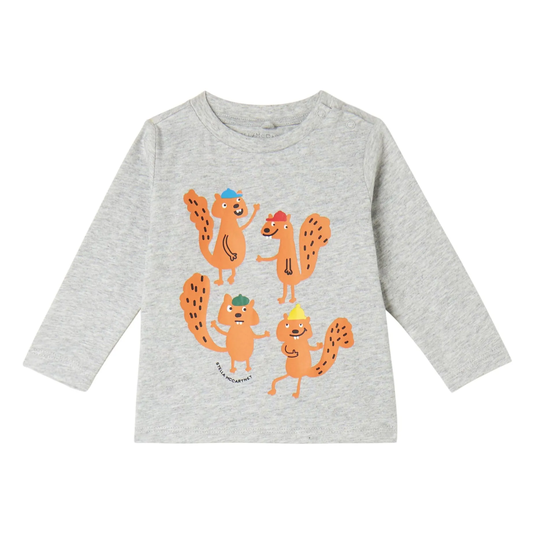 Stella Mccartney Kids Heather Grey Squirrels T-Shirt
