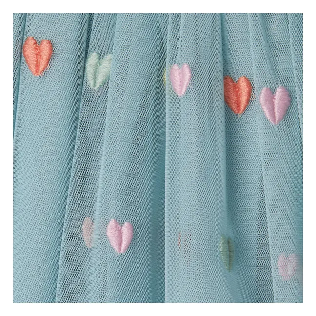 Jupe Cœurs Tulle | Turquoise