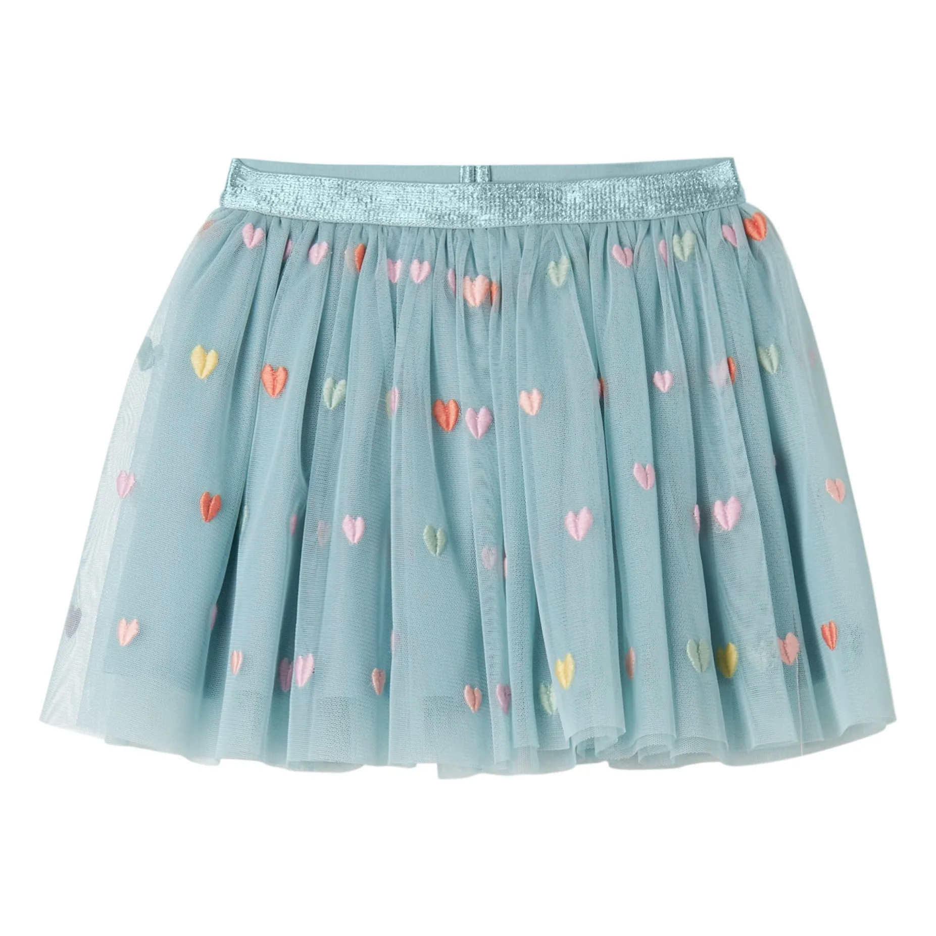 Stella Mccartney Kids Turquoise Tulle Hearts Skirt