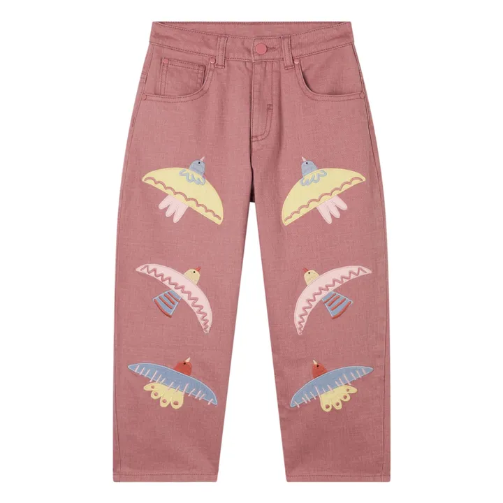 Pantalon Oiseaux | Vieux Rose- Image produit n°0