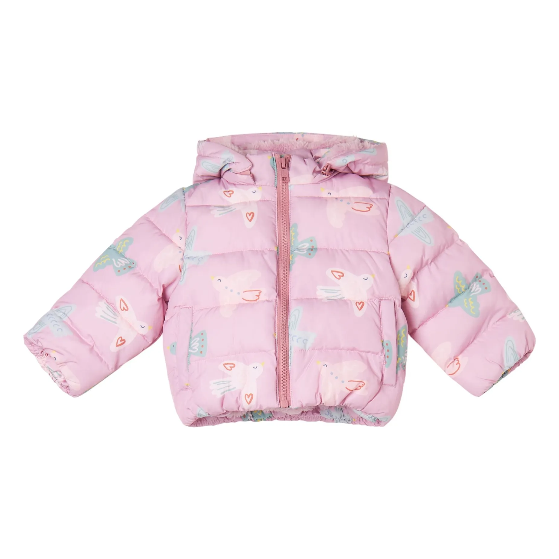 Stella Mccartney Kids Pink Birds Down Jacket