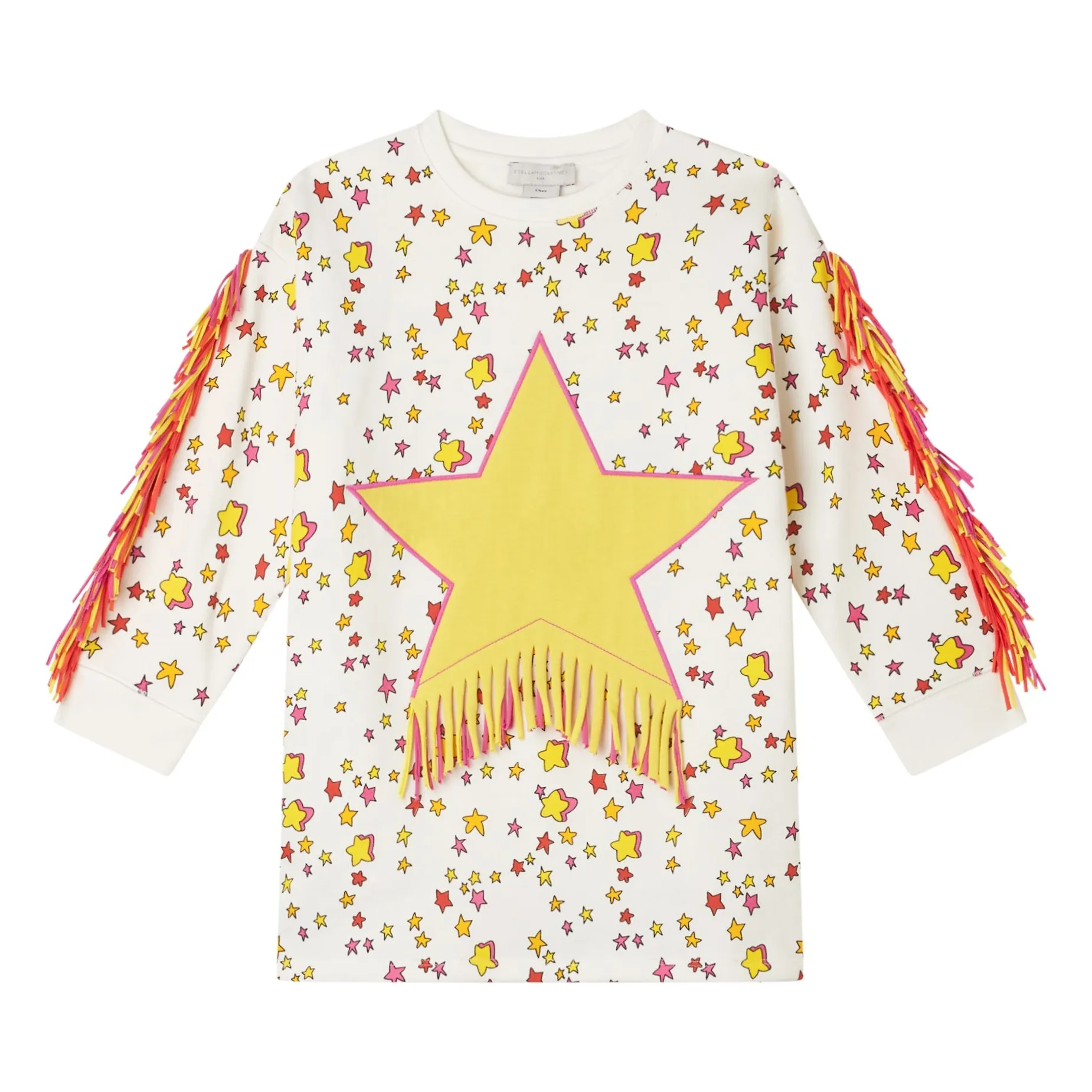 Stella Mccartney Kids Ecru Fringed Star Dress