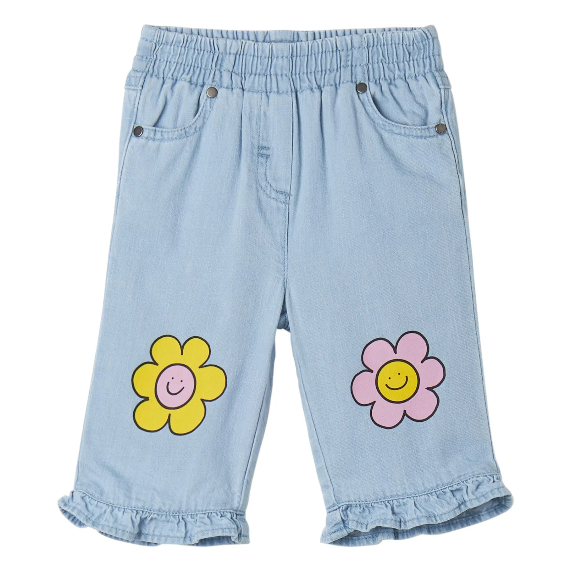 Stella Mccartney Kids Denim Bleached Denim Hearts Pants