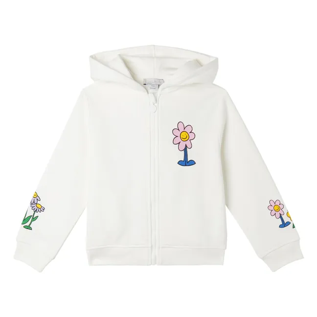 Sweat à Capuche Fleurs | Ivoire