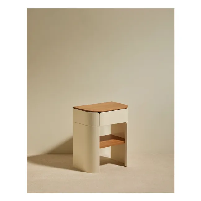 Table de chevet laquée Equilibre | Ecru
