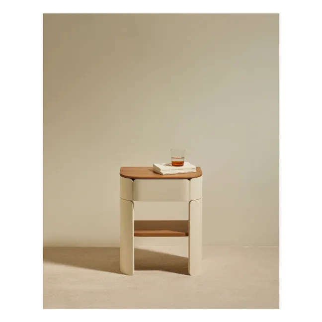Table de chevet laquée Equilibre | Ecru
