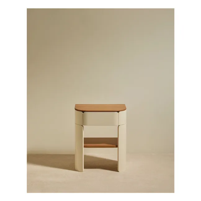 Table de chevet laquée Equilibre | Ecru