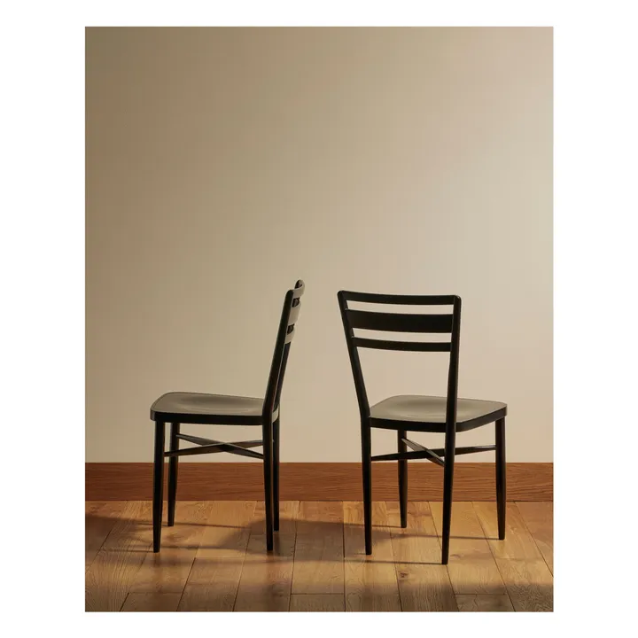 Chaise en frêne laqué Astra | Noir- Image produit n°4