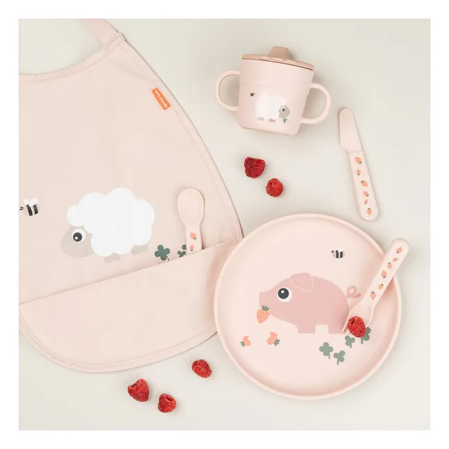 Bavoir Tiny Farm | Rose pâle