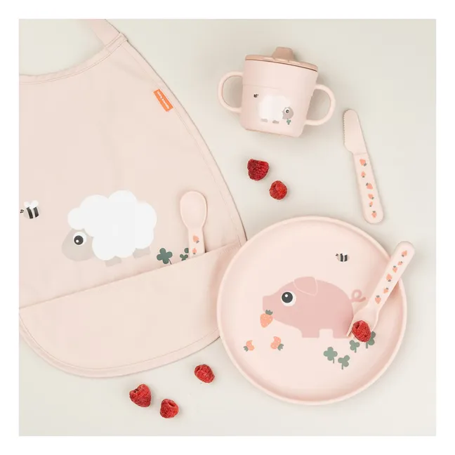 Pequeño babero de granja | Rosa Pálido