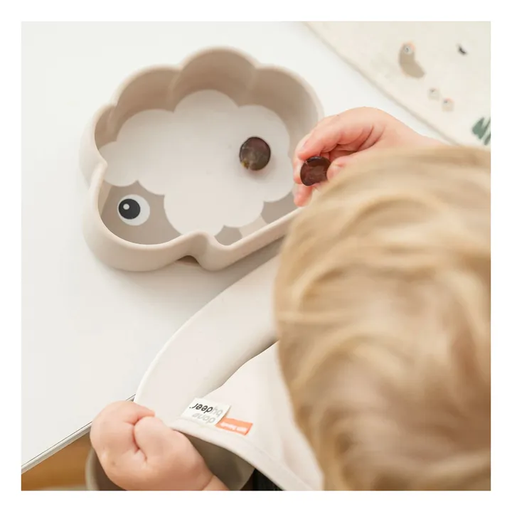 Bol de silicona con ventosa Sheepy | Arena- Imagen del producto n°1