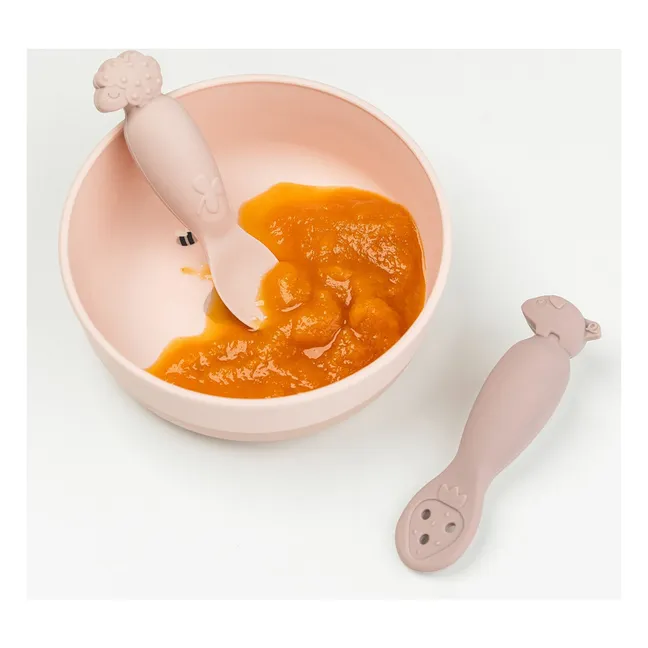 Cucharas didácticas Tiny Farm - Juego de 2 | Rosa