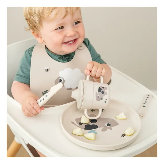Bavoir en silicone Sheepy | Sable