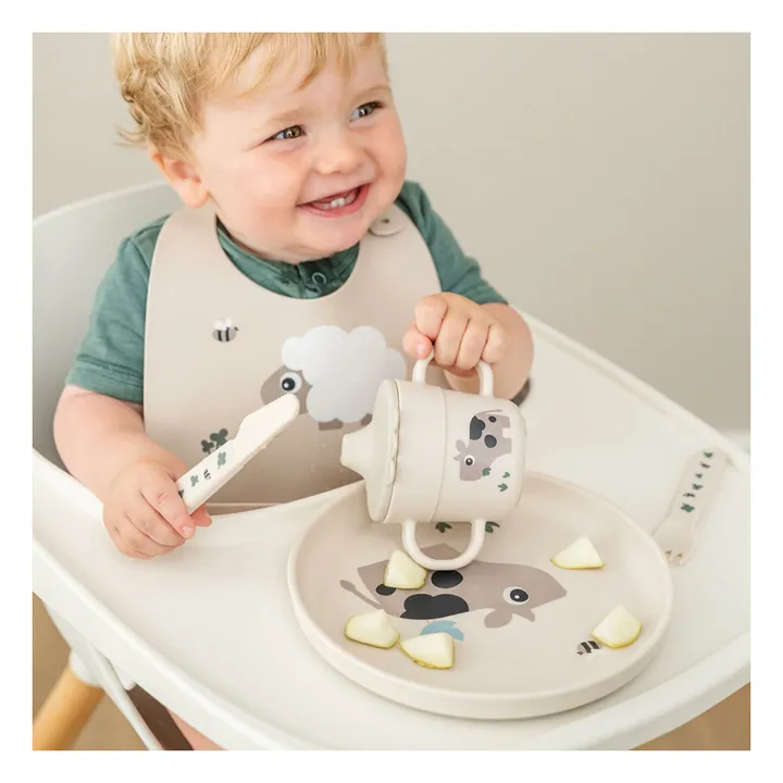 Bavoir en silicone Sheepy | Sable- Image produit n°6