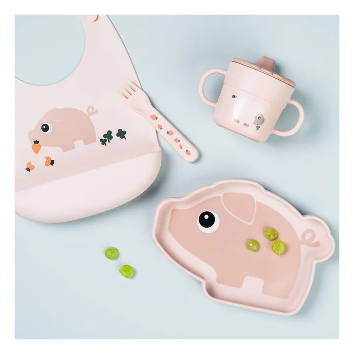 Babero de silicona Pigee | Rosa- Imagen del producto n°1