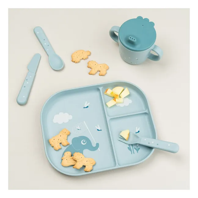 Plato compartimentado Elphee | Azul Cielo