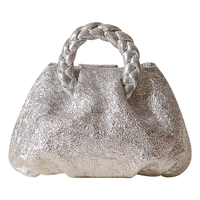 Sac Bombon Craquelé Métallisé | Argenté