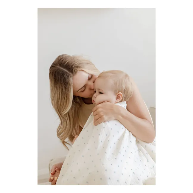 Periwinkle organic cotton swaddling diaper | Blue