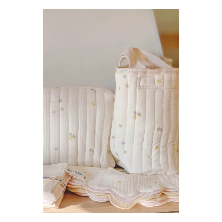 Panier de rangement Daisies en coton bio | Ecru- Image produit n°2