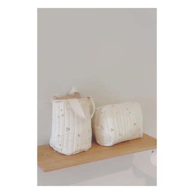 Daisies storage basket in organic cotton | Ecru