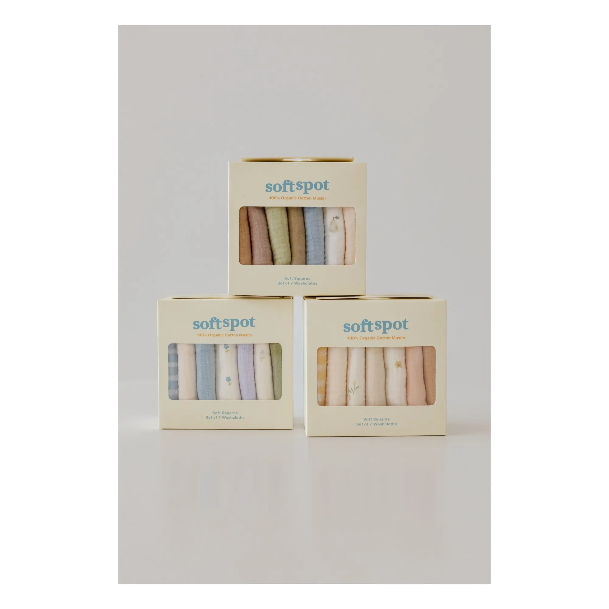 Serviettes Cottage en coton bio - Set de 7 | Bleu- Image produit n°5