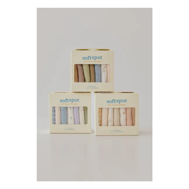 Organic cotton Cottage towels - Set of 7 | Blue