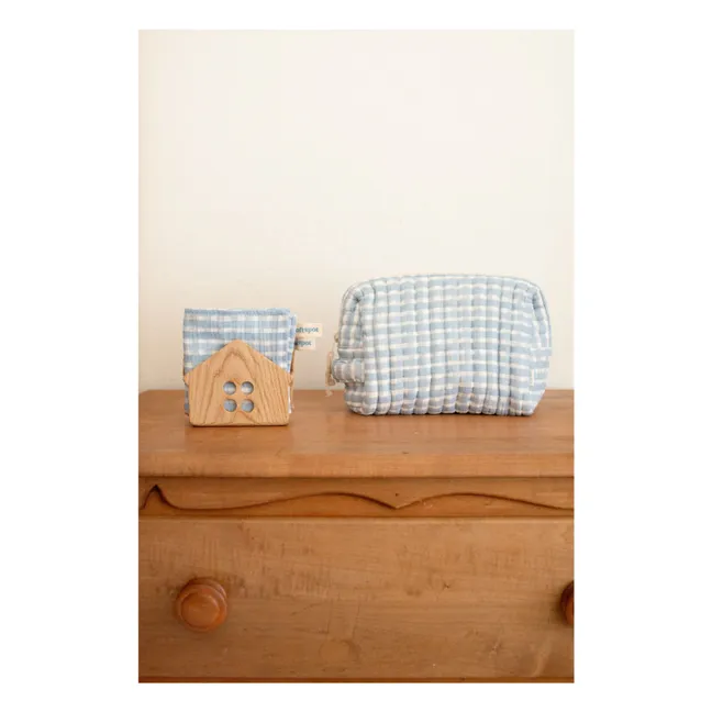 Serviettes Cottage en coton bio - Set de 3 | Bleu