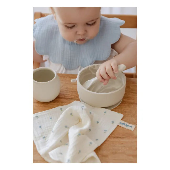Serviettes Periwinkle en coton bio - Set de 3 | Bleu