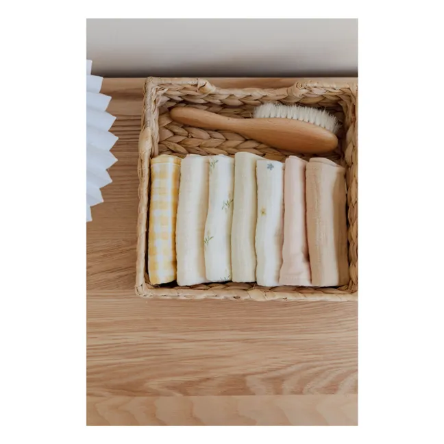 Serviettes Picnic en coton bio - Set de 7 | Jaune