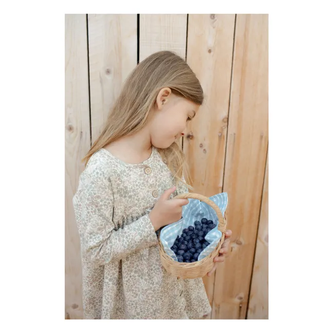 Serviettes Cottage en coton bio - Set de 3 | Bleu