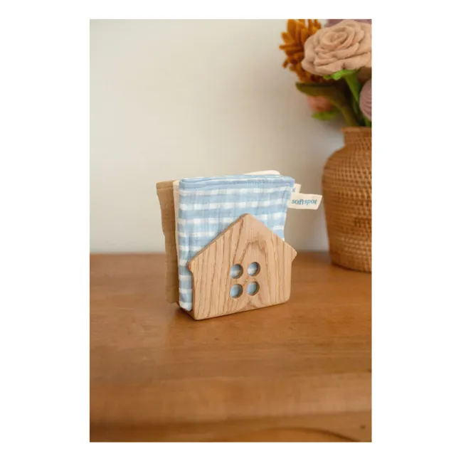 Serviettes Cottage en coton bio - Set de 3 | Bleu