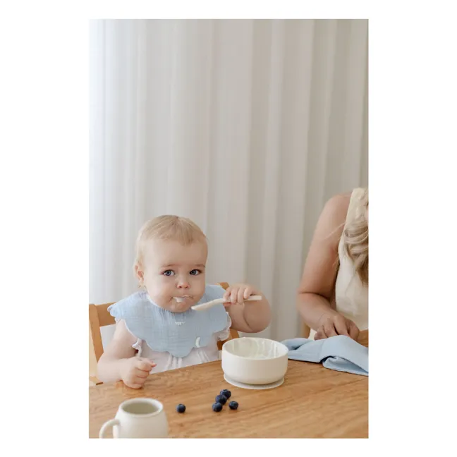 Bavoirs pétale Periwinkle en coton bio - Set de 3 | Bleu
