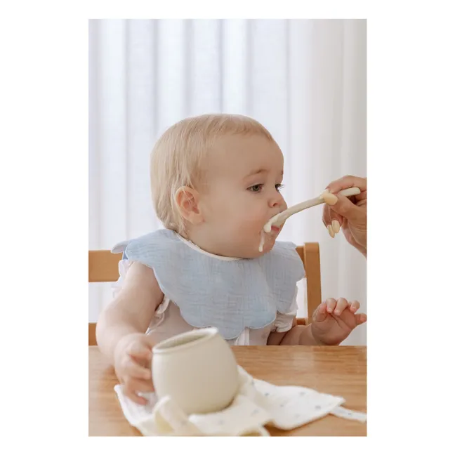 Periwinkle organic cotton petal bibs - Set of 3 | Blue